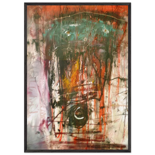 Composition - 1947 N2 - Wols 70x100 cm / 28x40 inches Framed Art Print – Black Wooden Frame