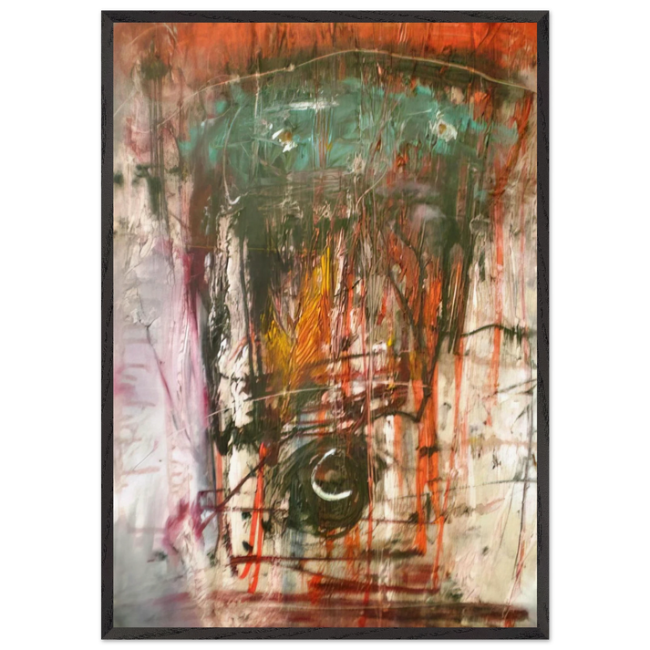 Composition - 1947 N2 - Wols 70x100 cm / 28x40 inches Framed Art Print – Black Wooden Frame