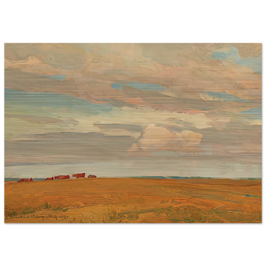 PRAIRIE SAND HILL CAMP MAY 1921 1921 - Maynard Dixon Brushed Aluminum Print - 70x100 cm / 28x40 inches | Maynard Dixon Aluminum Print | Maynard Dixon Prints | Maynard Dixon Paintings