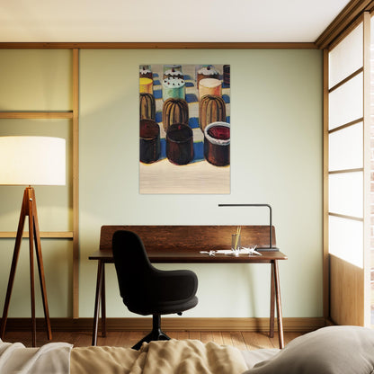 Various Cakes - 1981 - Wayne Thiebaud Brushed Aluminum Print - 70x100 cm / 28x40 inches | Wayne Thiebaud Aluminum Print | Wayne Thiebaud Prints