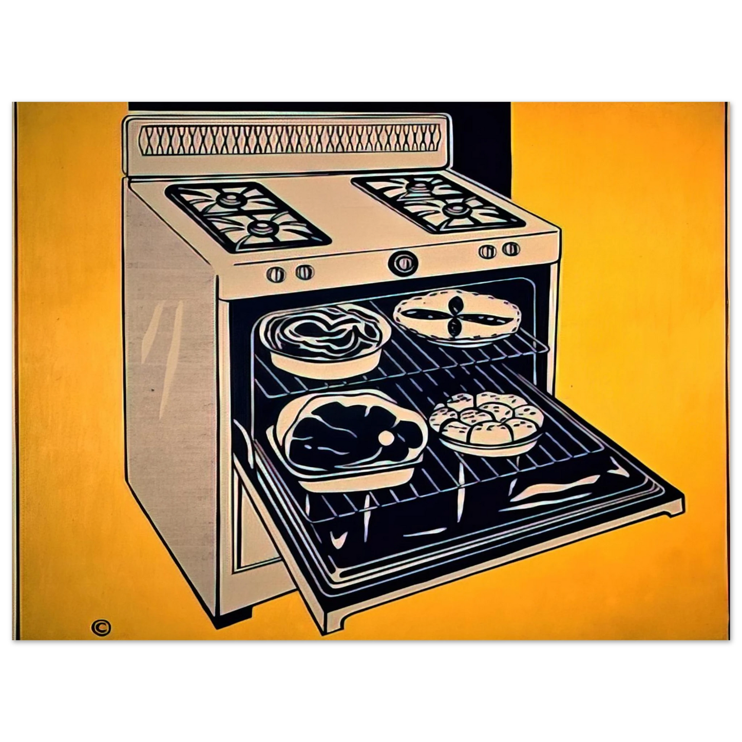 Roy Lichtenstein - KITCHEN RANGE 1962  75x100 cm / 30x40inches Fine Art Poster