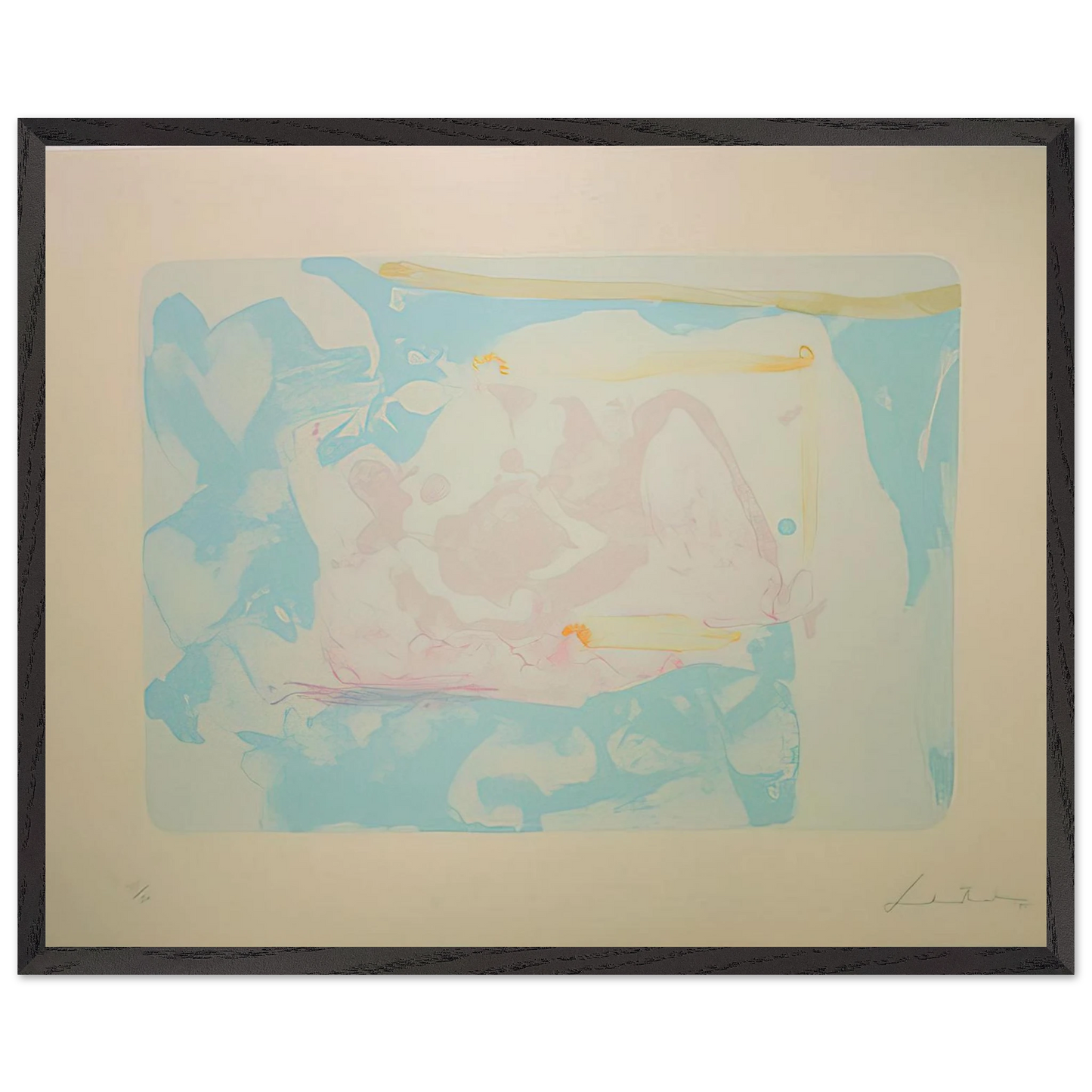 Helen Frankenthaler - Reflections III - 1995 Wall art - 13x18 cm / 5x7 inches - Premium Wooden Framed Poster With Fine Art Paper-canvas - Wood frame