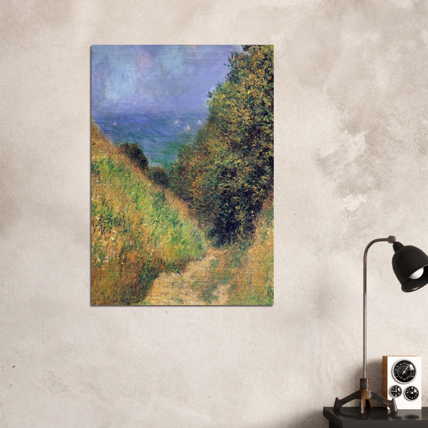Path at Pourville 02 - claude monet Brushed Aluminum Print - 70x100 cm / 28x40 inches | claude monet Aluminum Print | claude monet Prints