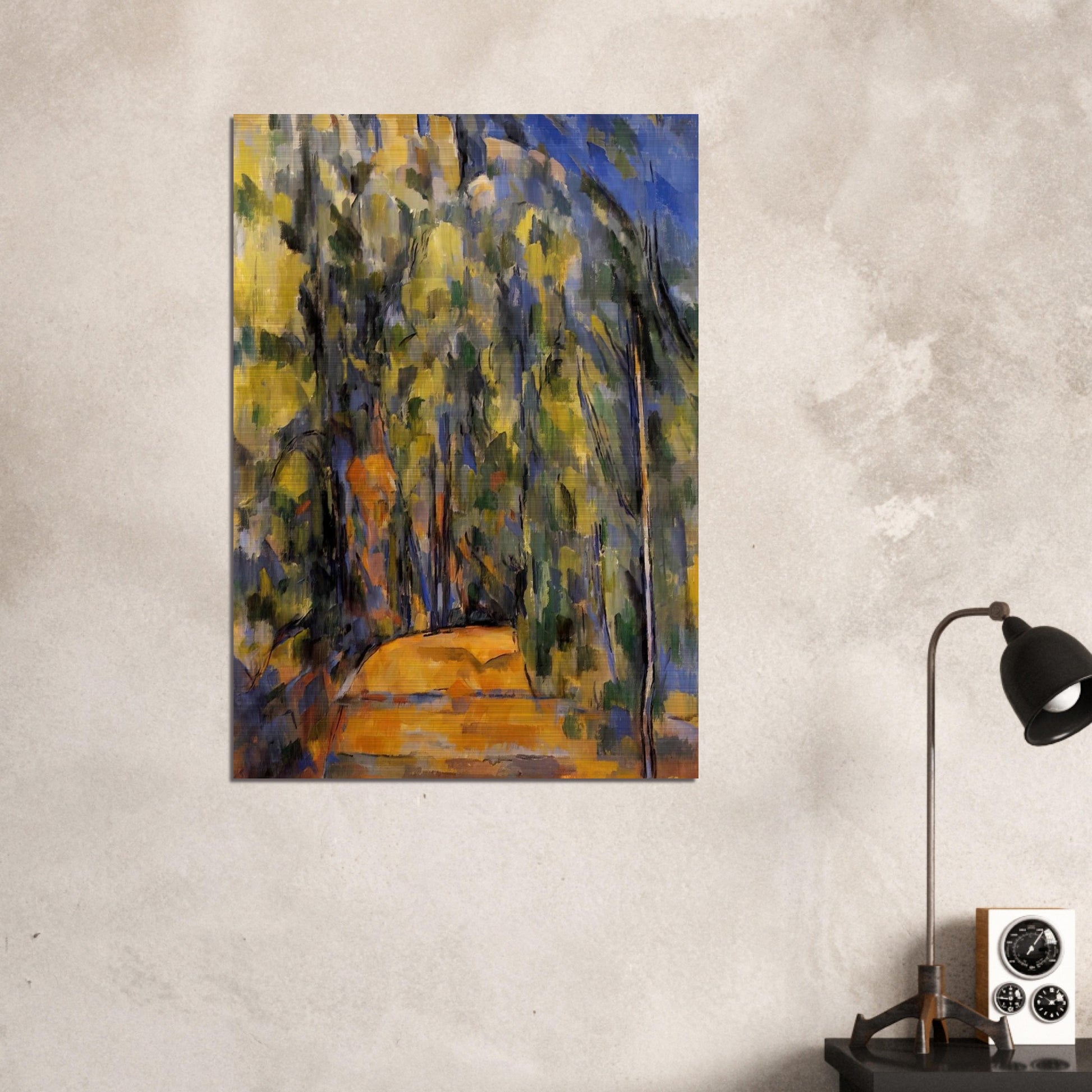 Bend in Forest Road - Paul Cézanne Brushed Aluminum Print - 70x100 cm / 28x40 inches | Paul Cézanne Aluminum Print | Paul Cézanne Prints