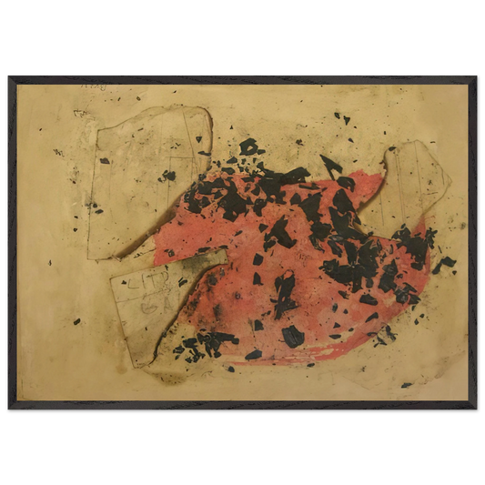 Combustione - 1957 - Alberto Burri 70x100 cm / 28x40 inches Framed Art Print – Black Wooden Frame