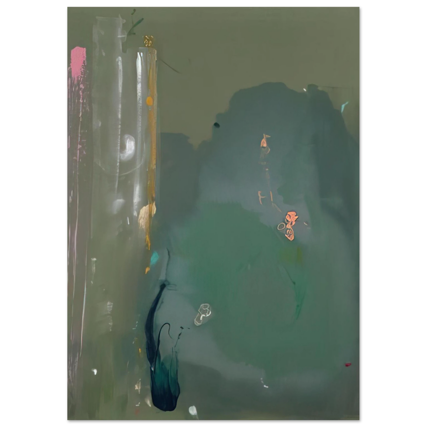 Helen Frankenthaler - CÃƒÆ’Ã‚Â´te d Argent - 1980 Wall art - 13x18 cm / 5x7 inches - Premium Wooden Framed Poster With Fine Art Paper-canvas - Black frame