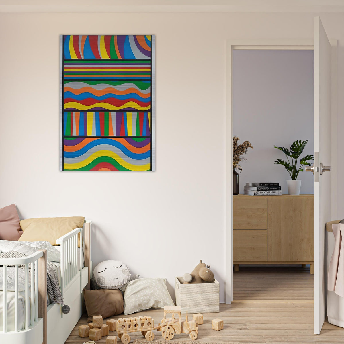 Linear Composition - Sol LeWitt Brushed Aluminum Print - 70x100 cm / 28x40 inches | Sol LeWitt Aluminum Print | Sol LeWitt Prints