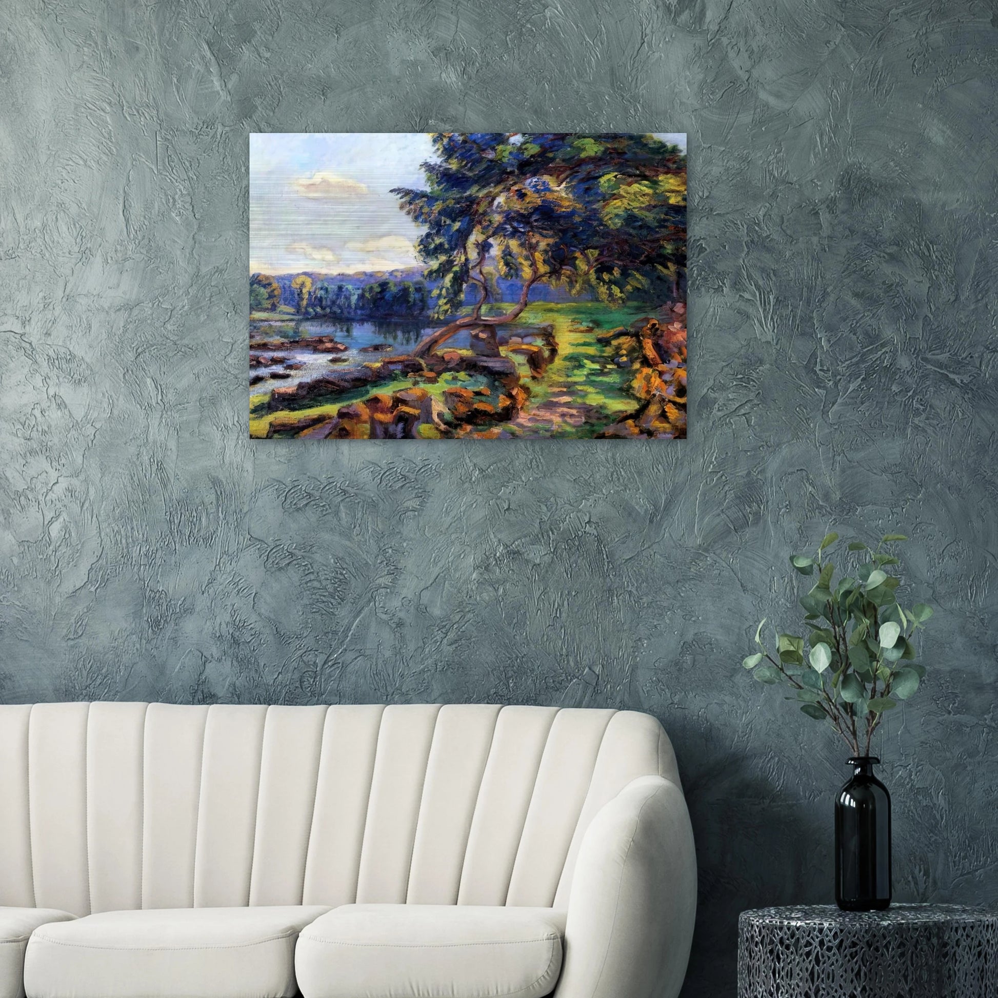 Les rapides a Genetin - 1900 - Armand Guillaumin Brushed Aluminum Print - 70x100 cm / 28x40 inches | Armand Guillaumin Aluminum Print | Armand Guillaumin Prints