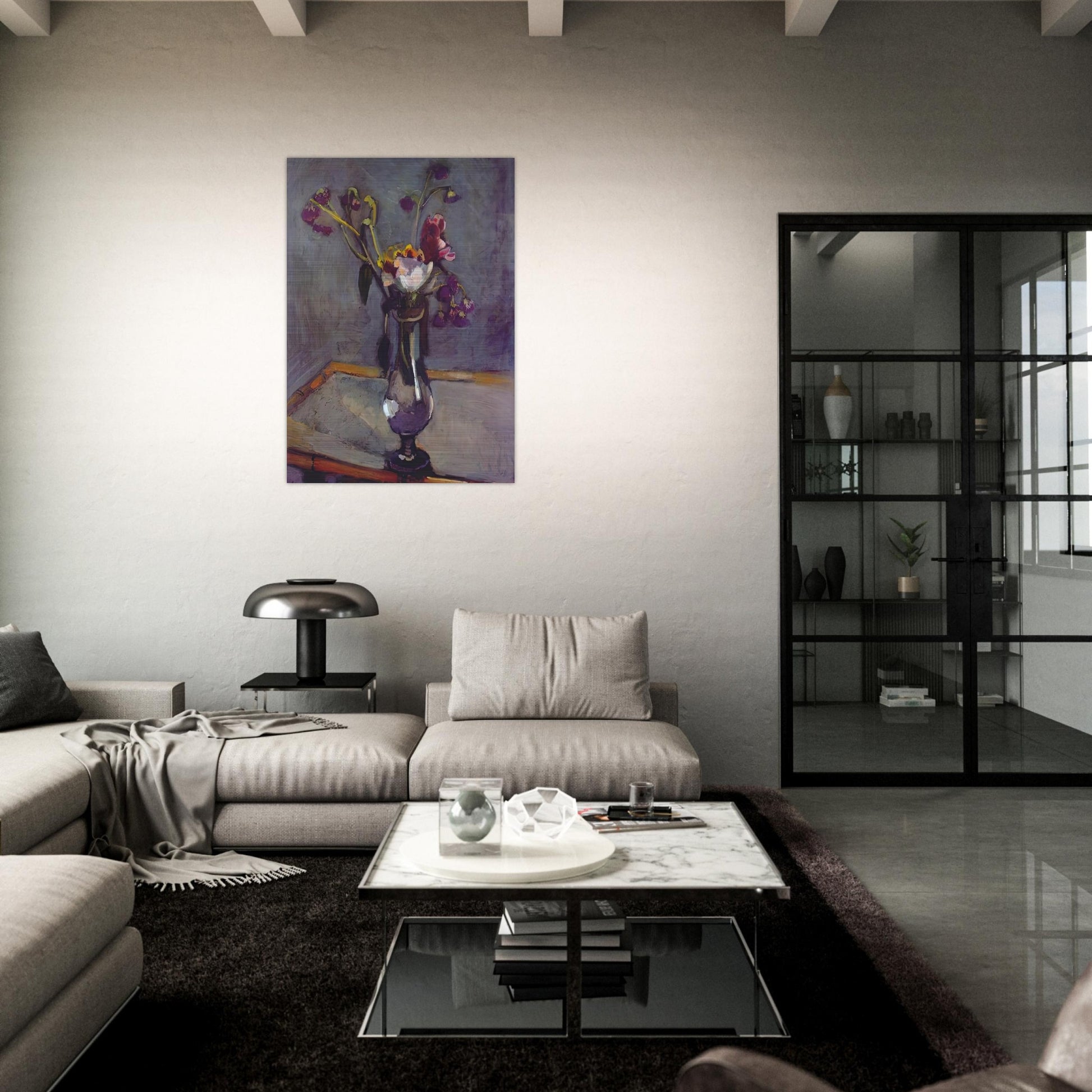 BOUQUET ON A BAMBOO TABLE 1903 - Henri Matisse Brushed Aluminum Print - 70x100 cm / 28x40 inches | Henri Matisse Aluminum Print | Henri Matisse Prints