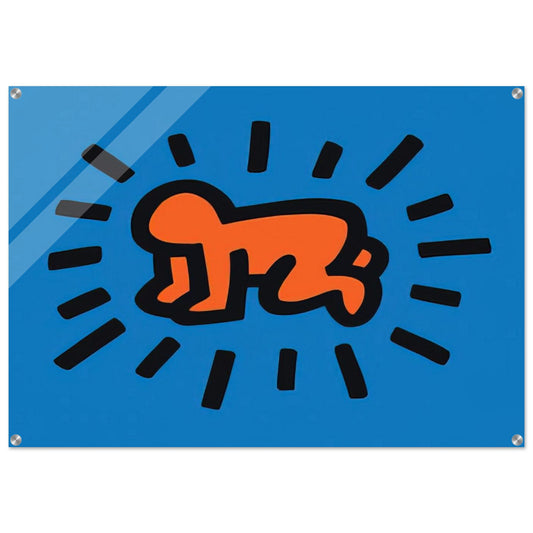 RADIANT BABY FROM ICONS SERIES 1990 - Keith Haring Acrylic Print - 70x100 cm / 28x40″ inches | Keith Haring Art For Sale
