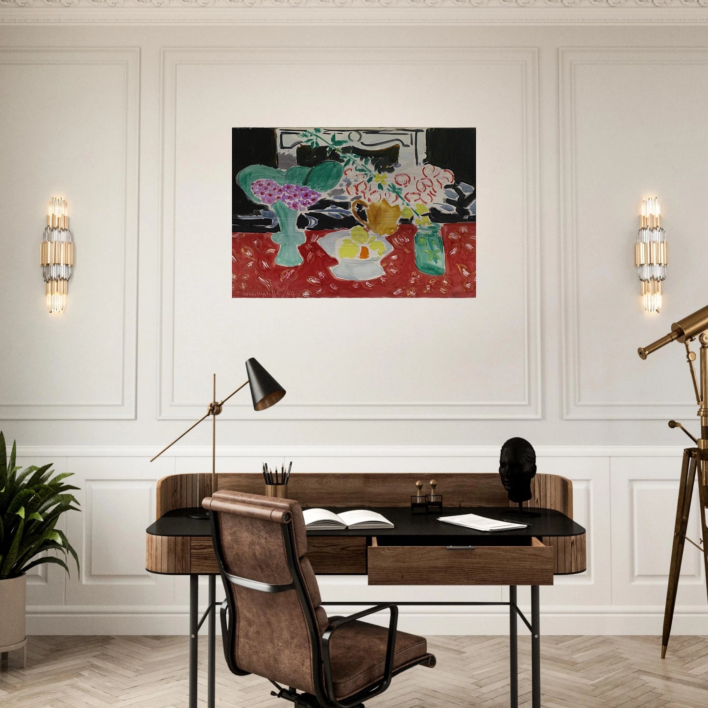 ROSES DE NOEL ET SAXIFRAGE 1944 - Henri Matisse Brushed Aluminum Print - 70x100 cm / 28x40 inches | Henri Matisse Aluminum Print | Henri Matisse Prints