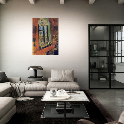 Window of Vincent's Studio at the Asylum - Vincent van Gogh Brushed Aluminum Print - 70x100 cm / 28x40 inches | Vincent van Gogh Aluminum Print | Vincent van Gogh Prints
