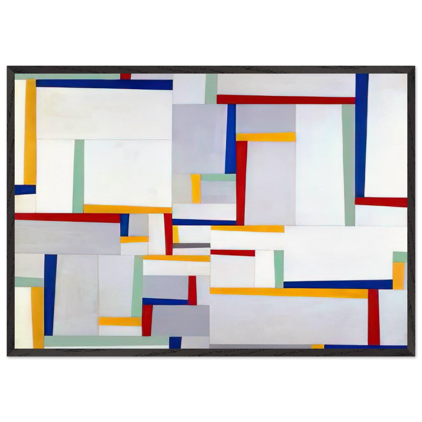 Relational Painting 9 - 1946 - Fritz Glarner 70x100 cm / 28x40 inches Framed Art Print – Black Wooden Frame