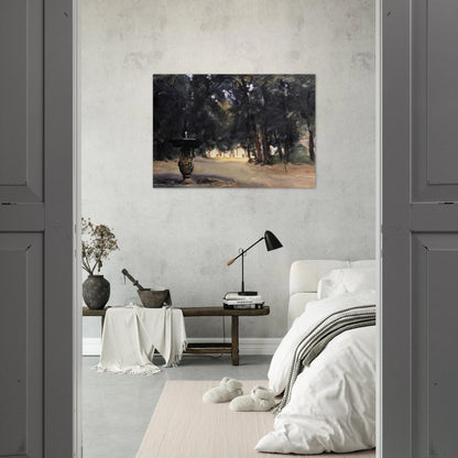 Villa Torlonia Fountain - John Singer Sargent Brushed Aluminum Print - 70x100 cm / 28x40 inches | John Singer Sargent Aluminum Print | John Singer Sargent Prints