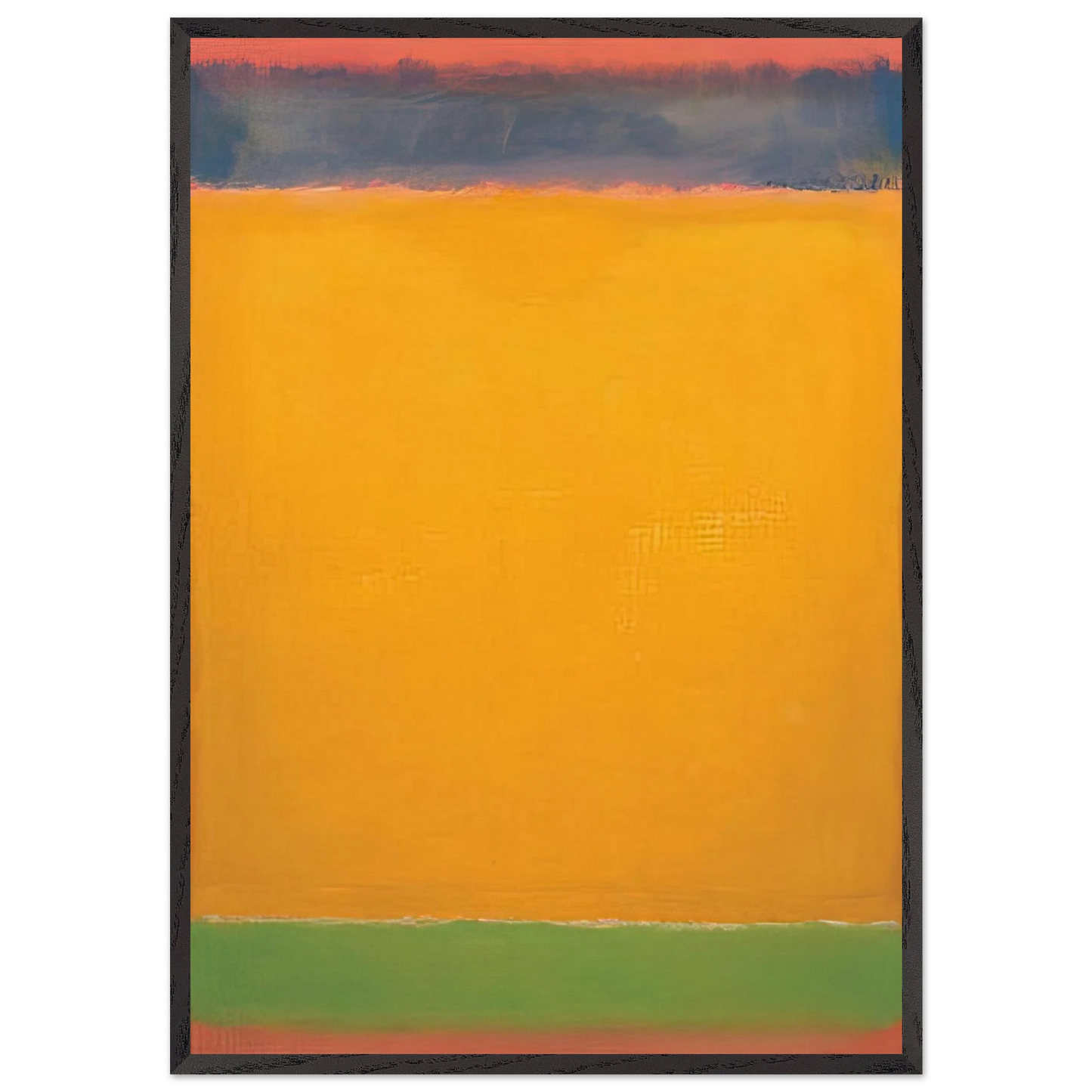 United Blue Yellow Green on Red - 1954 - Mark Rothko 70x100 cm / 28x40 inches Framed Art Print – Black Wooden Frame
