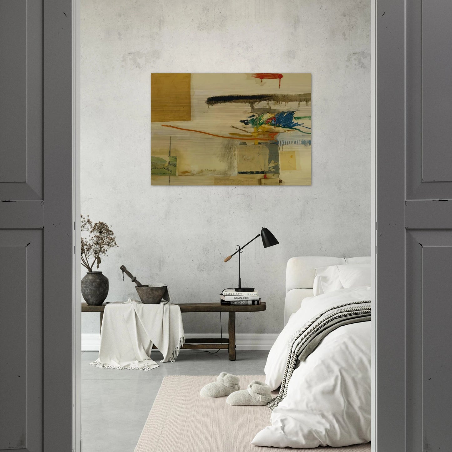 UNTITLED FORMERLY TITLED COLLAGE WITH HORSE 1957 - Robert Rauschenberg Brushed Aluminum Print - 70x100 cm / 28x40 inches | Robert Rauschenberg Aluminum Print | Robert Rauschenberg Prints