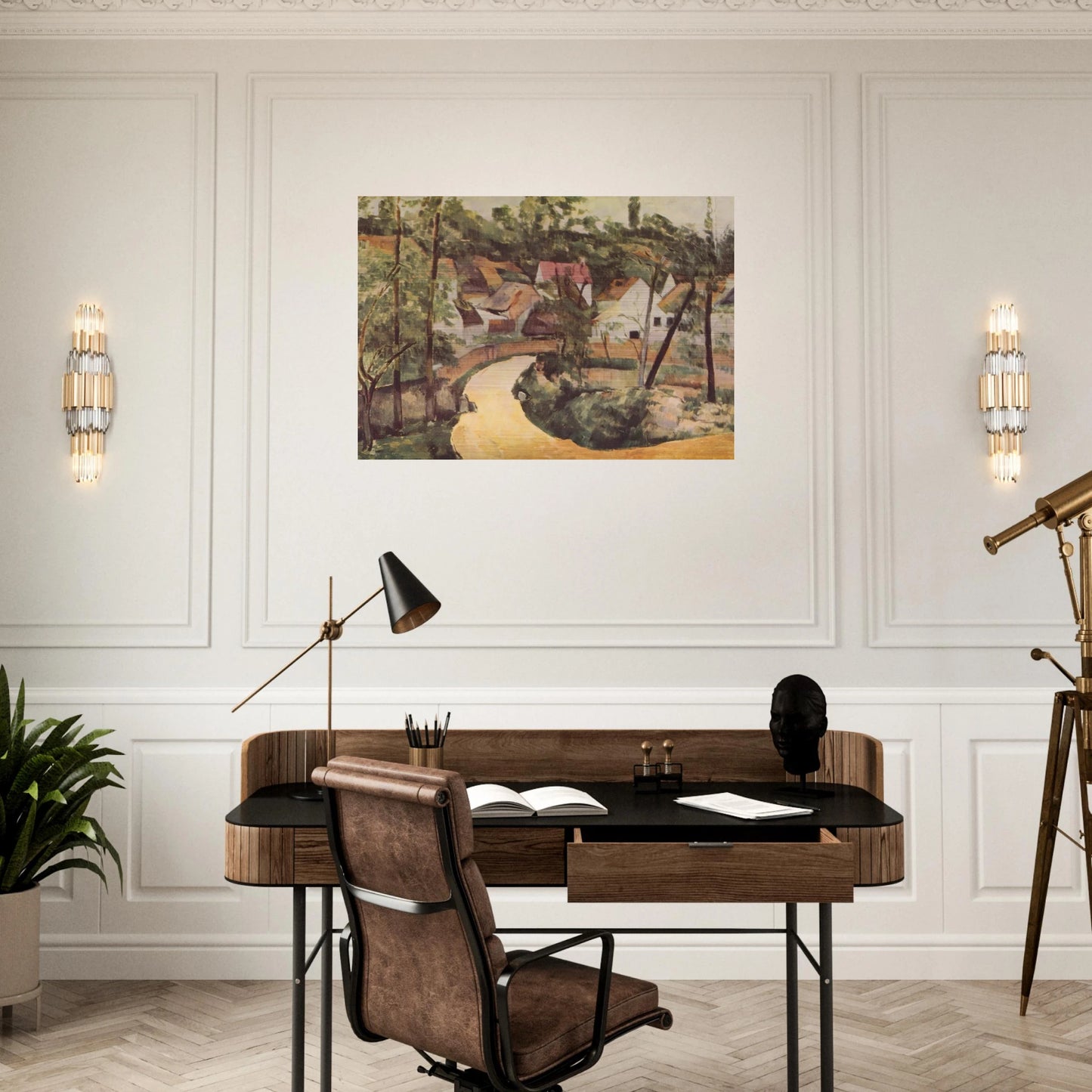 A Turn in the Road - Paul Cézanne Brushed Aluminum Print - 70x100 cm / 28x40 inches | Paul Cézanne Aluminum Print | Paul Cézanne Prints