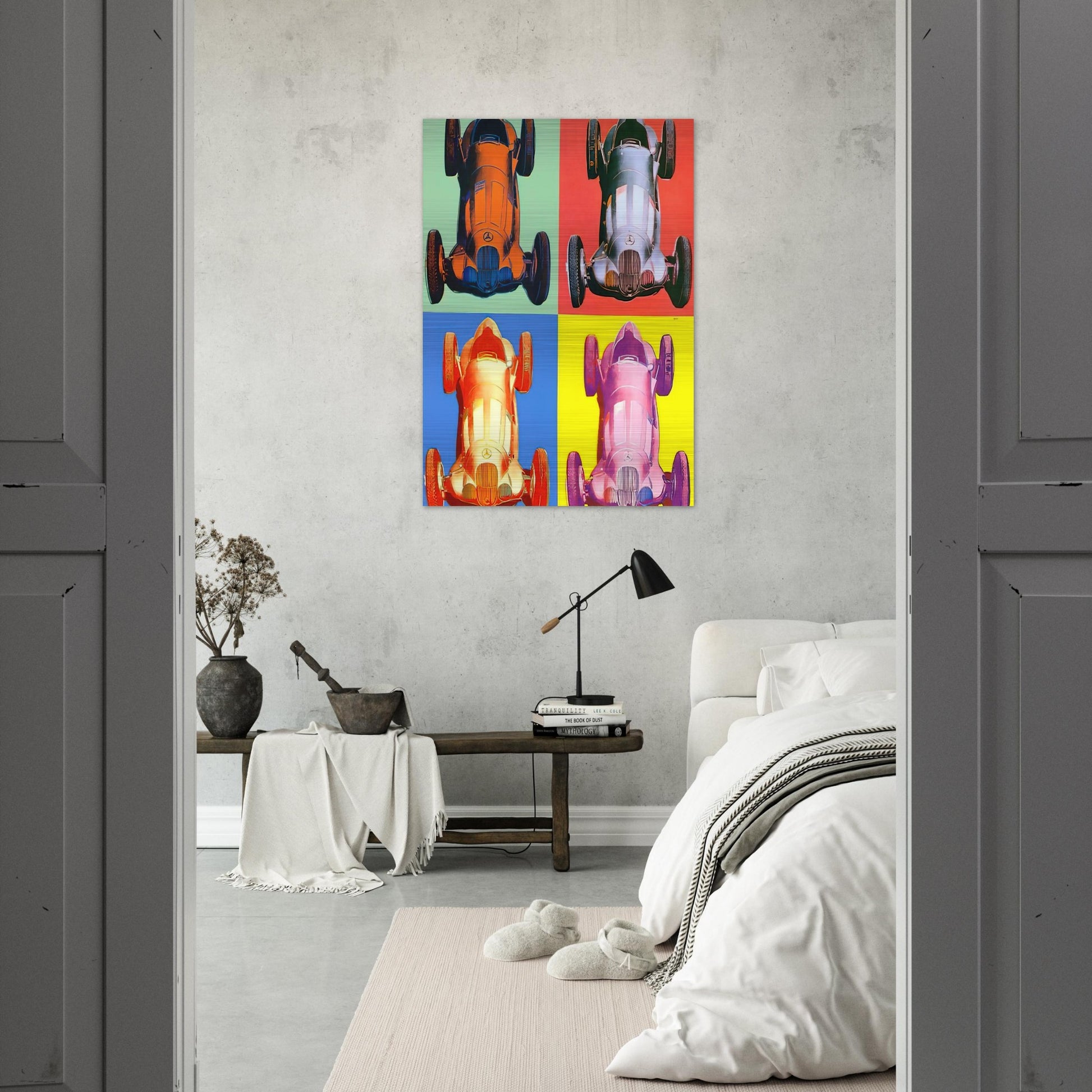 Benz Racing Car - Andy Warhol Brushed Aluminum Print - 70x100 cm / 28x40 inches | Andy Warhol Aluminum Print | Andy Warhol Prints