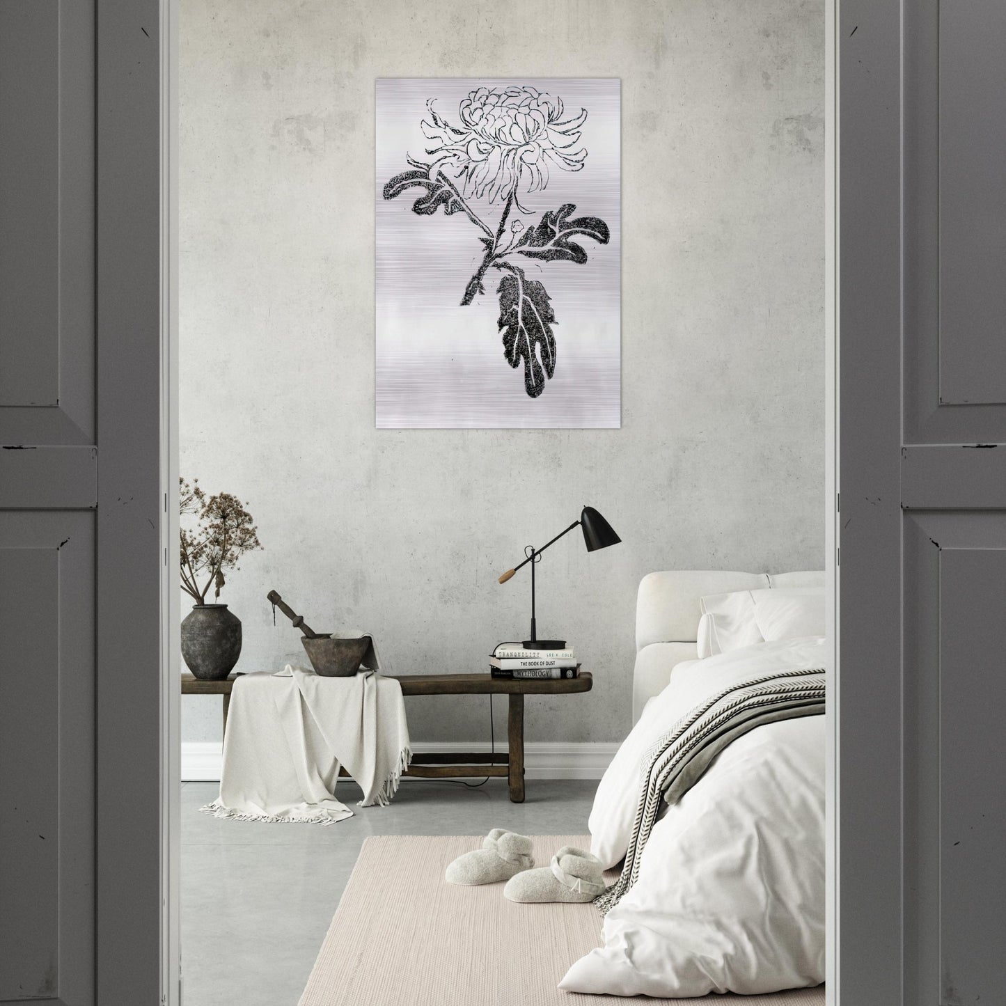 CHRYSANTHEMUM - MC Escher Brushed Aluminum Print - 70x100 cm / 28x40 inches | MC Escher Aluminum Print | MC Escher Prints | Maurits Cornelis Escher Prints