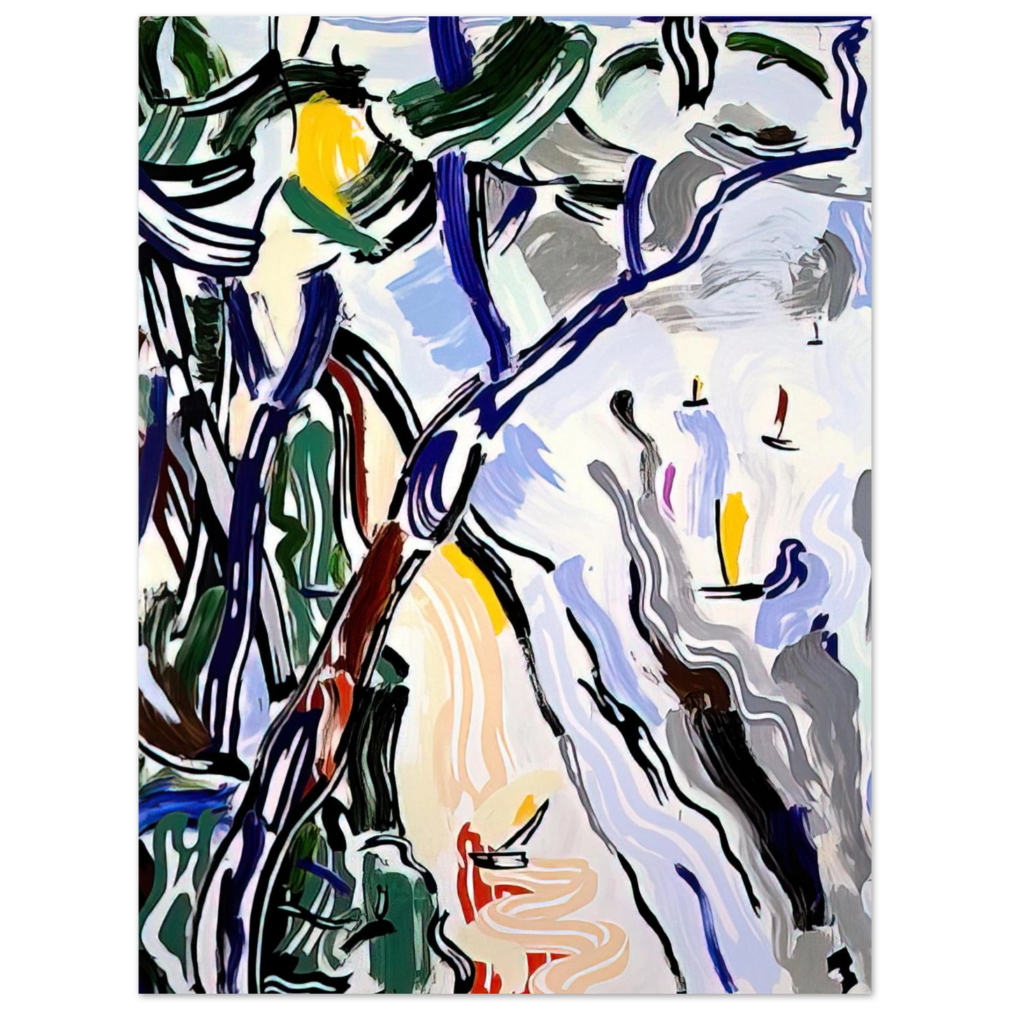 Roy Lichtenstein - SAILBOATS 1985  75x100 cm / 30x40inches Fine Art Poster