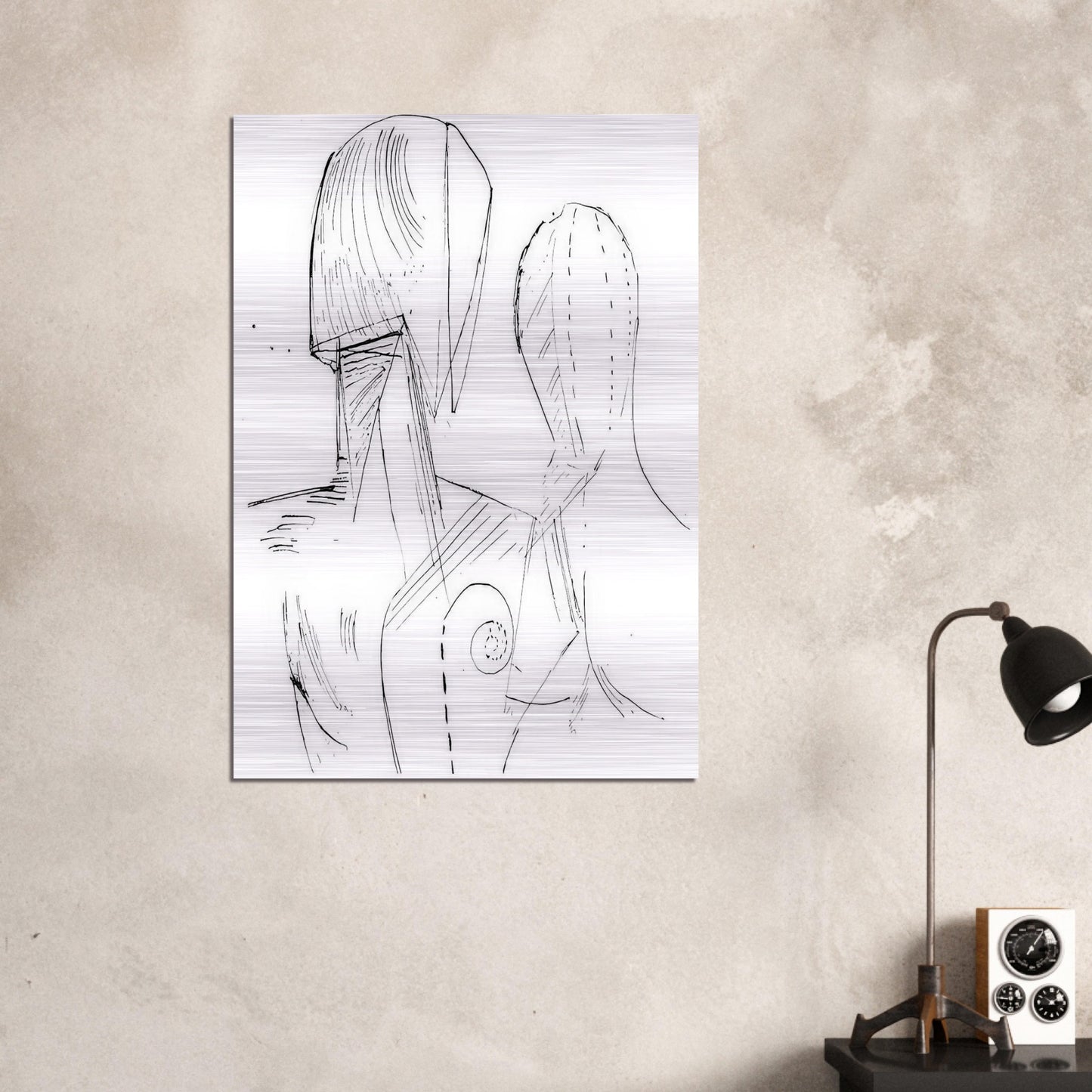 TWO MANNEQUINS - Giorgio de Chirico Brushed Aluminum Print - 70x100 cm / 28x40 inches | Giorgio de Chirico Aluminum Print | Giorgio de Chirico Prints