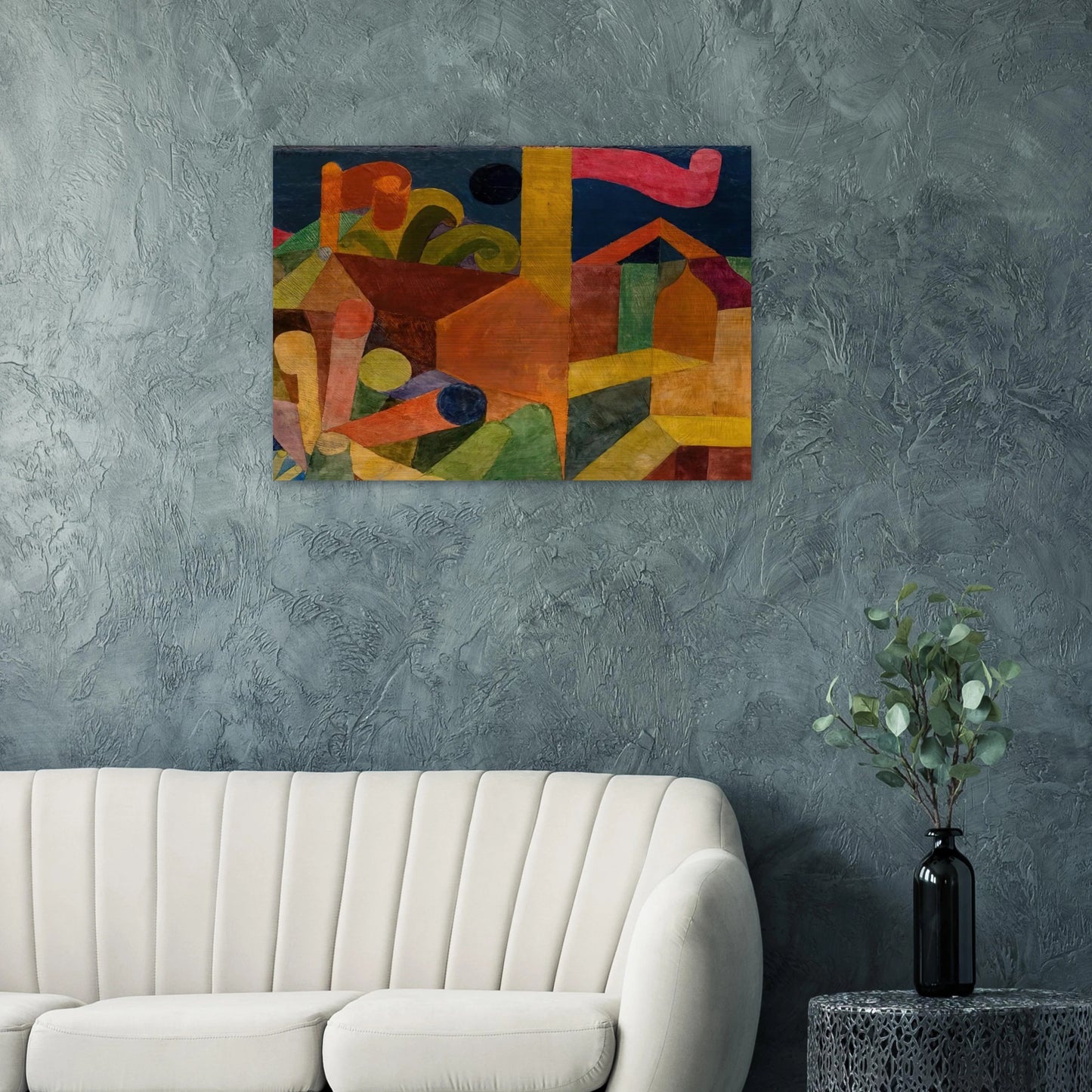 LANDSCAPE WITH FLAGS 1914 - Paul Klee Brushed Aluminum Print - 70x100 cm / 28x40 inches | Paul Klee Aluminum Print | Paul Klee Prints