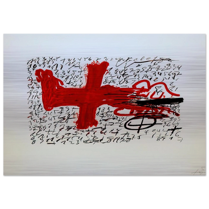 JAMBE ET CHIFFRES 1984 - Antoni Tapies Brushed Aluminum Print - 70x100 cm / 28x40 inches | Antoni Tapies Aluminum Print | Antoni Tapies Prints