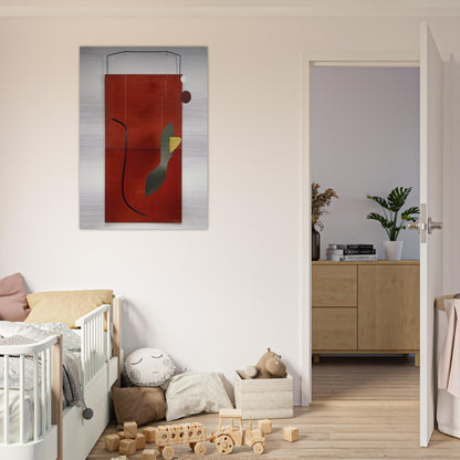 RED PANEL 1936 - Alexander Calder Brushed Aluminum Print - 70x100 cm / 28x40 inches | Alexander Calder Aluminum Print | Alexander Calder Prints