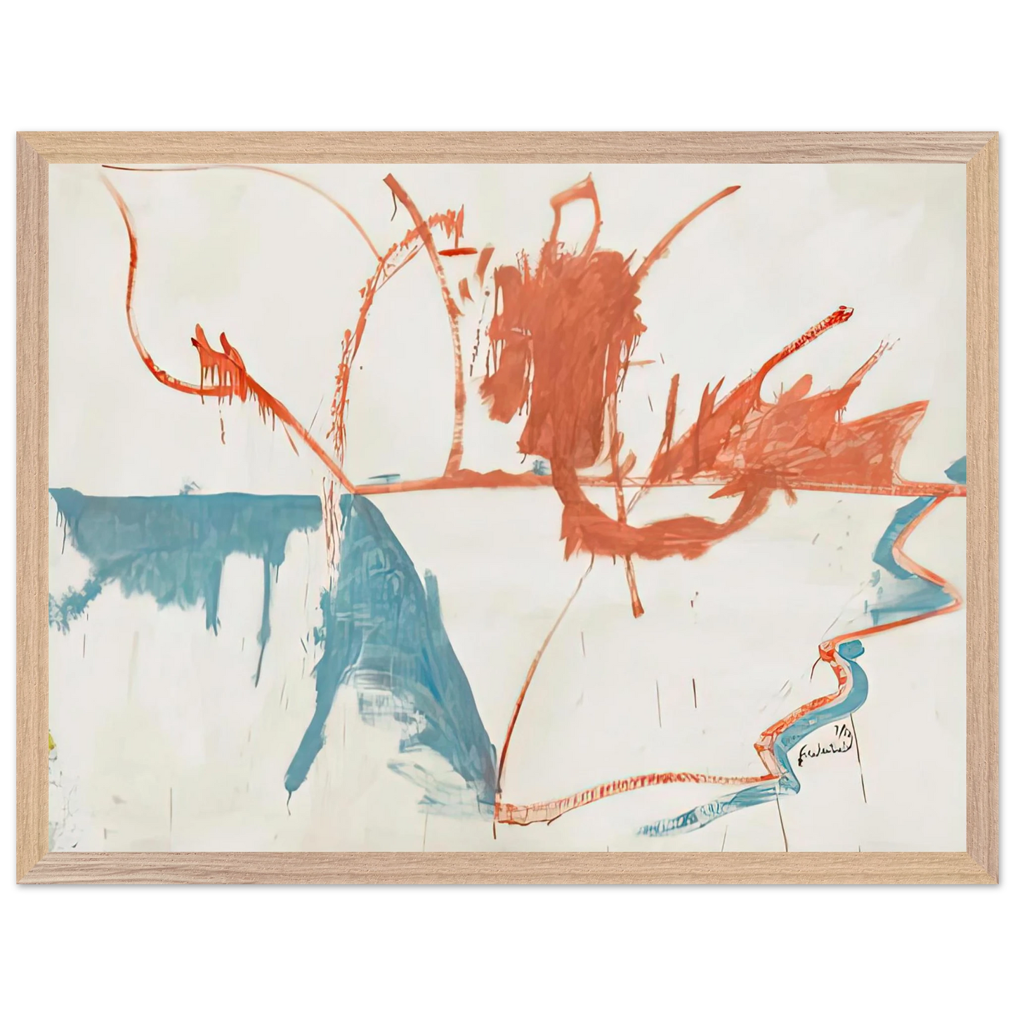 Helen Frankenthaler - French Horizon, 1958- Wall Art - 21x29.7 cm / 8x12" - Premium Wooden Framed Poster With Fine Art Paper-canvas - Black frame