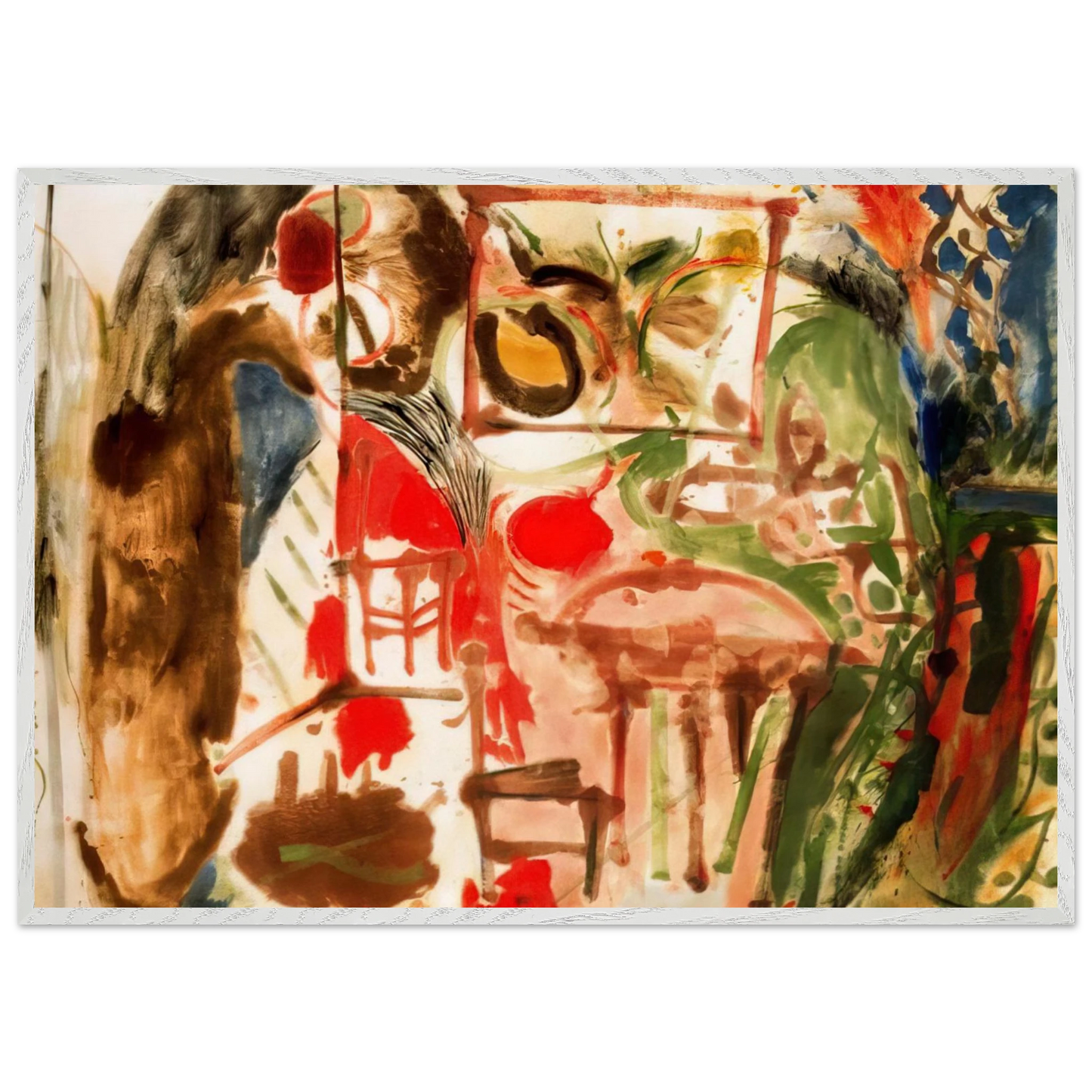 Helen Frankenthaler - Interior - 1957 Wall art - 27x35 cm / 11x14 inches - Premium Wooden Framed Poster With Fine Art Paper-canvas - Black frame