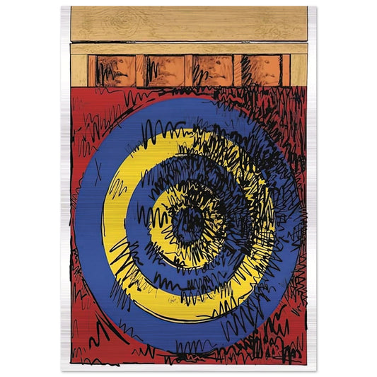 TARGET WITH FOUR FACES ULAE 55 1968 - Jasper Johns Brushed Aluminum Print - 70x100 cm / 28x40 inches | Jasper Johns Aluminum Print | Jasper Johns Prints