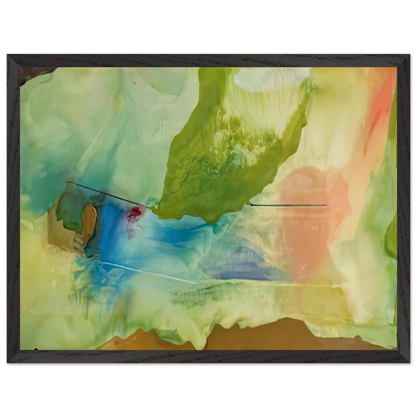 Helen Frankenthaler - Hint from Bassano, 1973- Wall Art - 21x29.7 cm / 8x12" - Premium Wooden Framed Poster With Fine Art Paper-canvas - Wood frame