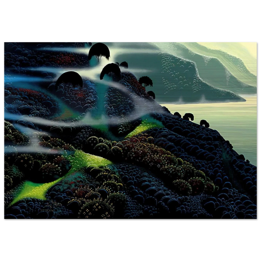 Ocean Paradise - Eyvind Earle Brushed Aluminum Print - 70x100 cm / 28x40 inches | Eyvind Earle Aluminum Print | Eyvind Earle Prints