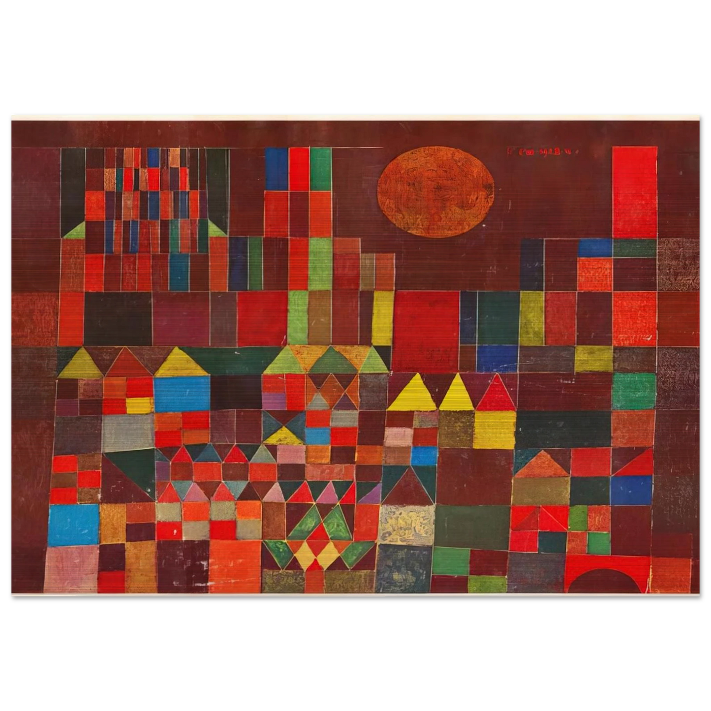 CASTLE AND SUN 1928 - Paul Klee Brushed Aluminum Print - 70x100 cm / 28x40 inches | Paul Klee Aluminum Print | Paul Klee Prints