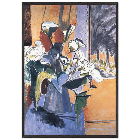 FLOWERS ON THE WINDOWSILL 1913 - Henri Matisse 70x100 cm / 28x40 inches Framed Art Print – Black Wooden Frame