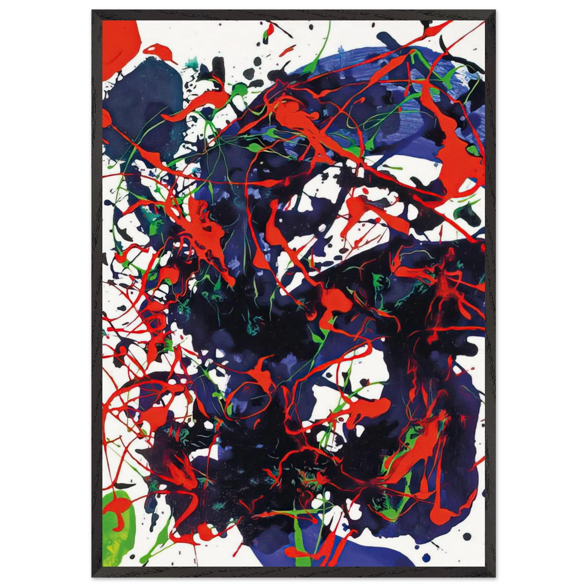 Untitled  SFP94-41  SFF 1716  - Sam Francis 70x100 cm / 28x40 inches Framed Art Print – Black Wooden Frame