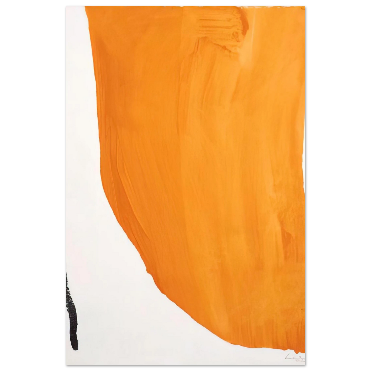 Helen Frankenthaler - Orange Downpour - 1970 Wall art - 50x70 cm / 20x28 inches - Premium Wooden Framed Poster With Fine Art Paper-canvas - White frame
