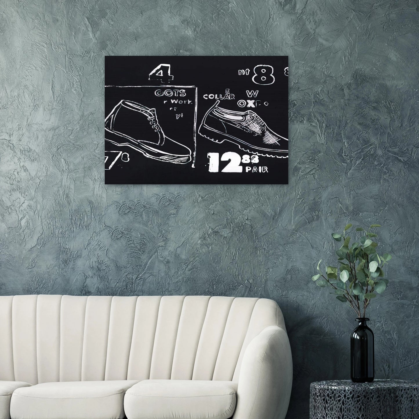 Work Boots - Andy Warhol Brushed Aluminum Print - 70x100 cm / 28x40 inches | Andy Warhol Aluminum Print | Andy Warhol Prints