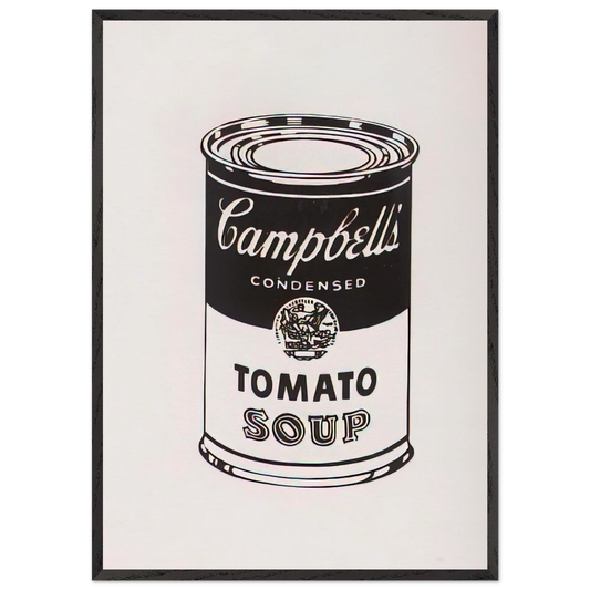Campbells Soup Can  Tomato -Retrospective Series - Andy Warhol 70x100 cm / 28x40 inches Framed Art Print – Black Wooden Frame