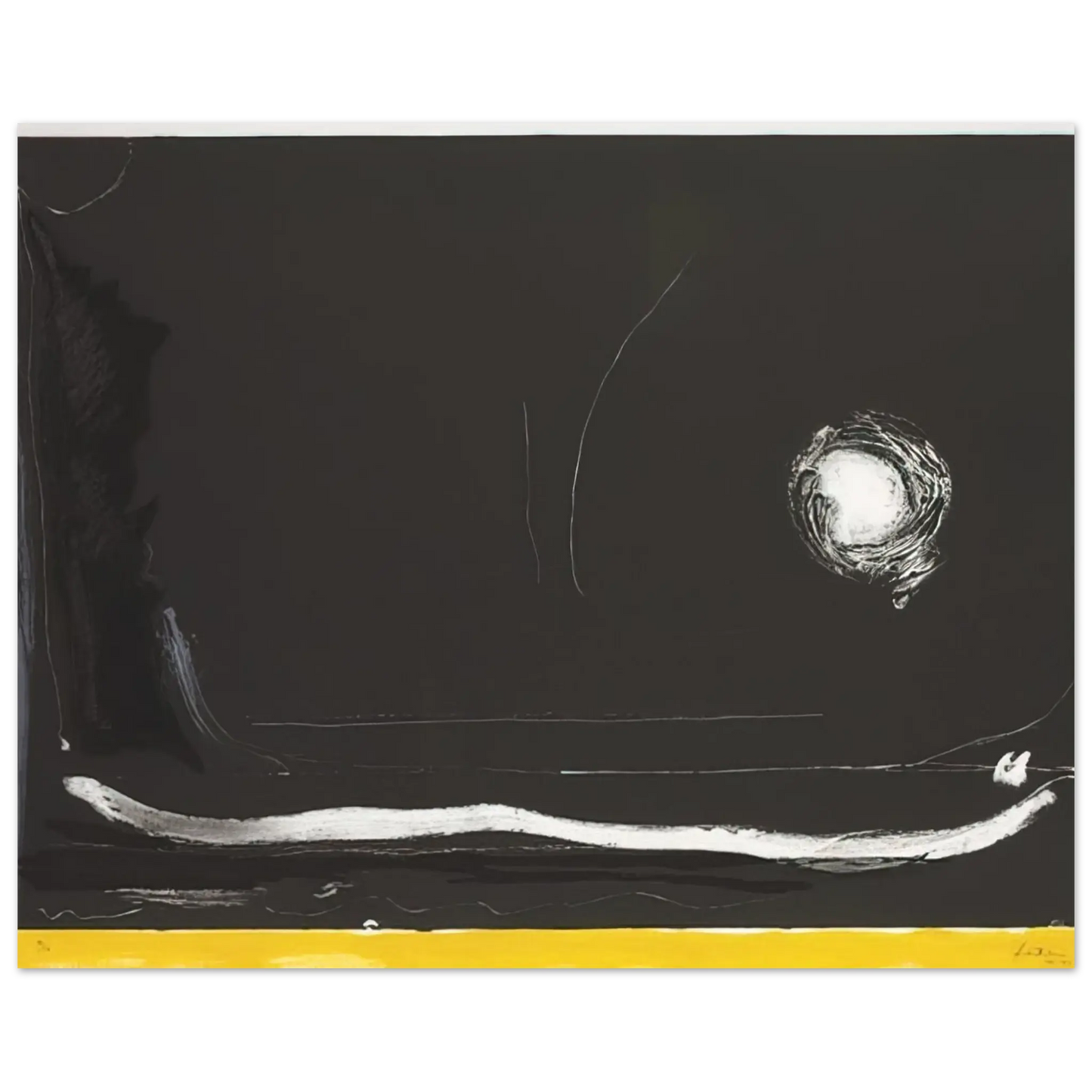 Helen Frankenthaler - Yellow Jack - 1985 Wall art - 13x18 cm / 5x7 Inches - Premium Wooden Framed Poster With Fine Art Paper - Black frame
