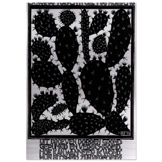 EMBLEMATA CACTUS - MC Escher Brushed Aluminum Print - 70x100 cm / 28x40 inches | MC Escher Aluminum Print | MC Escher Prints