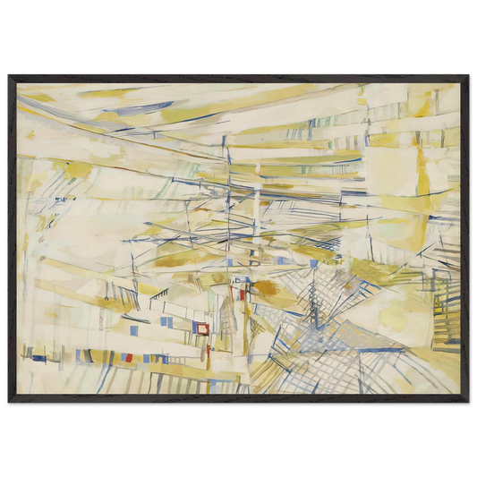 Loranger - 1954 - Maria Helena Vieira da Silva 70x100 cm / 28x40 inches Framed Art Print – Black Wooden Frame