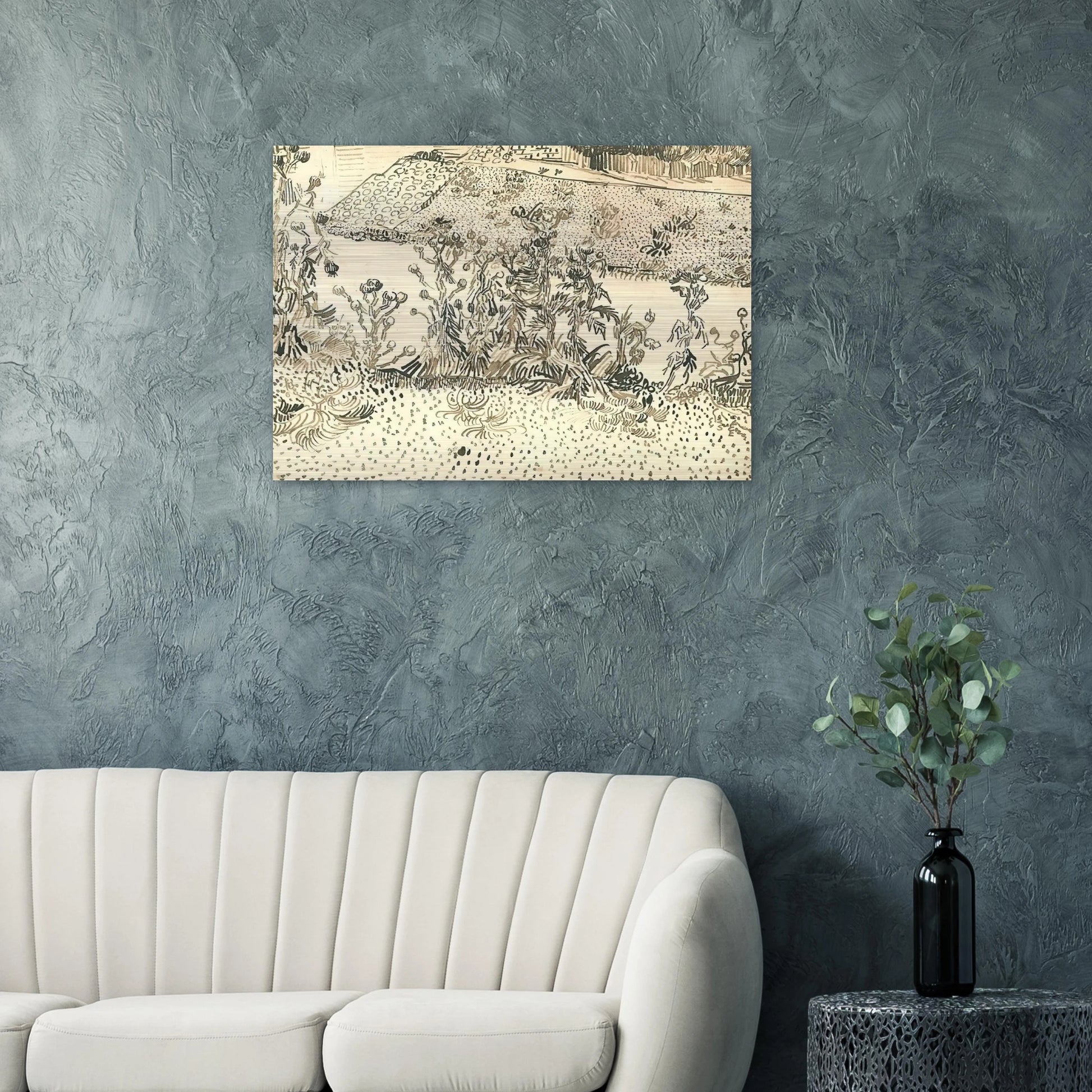 Thistles Along the Roadside - Vincent van Gogh Brushed Aluminum Print - 70x100 cm / 28x40 inches | Vincent van Gogh Aluminum Print | Vincent van Gogh Prints