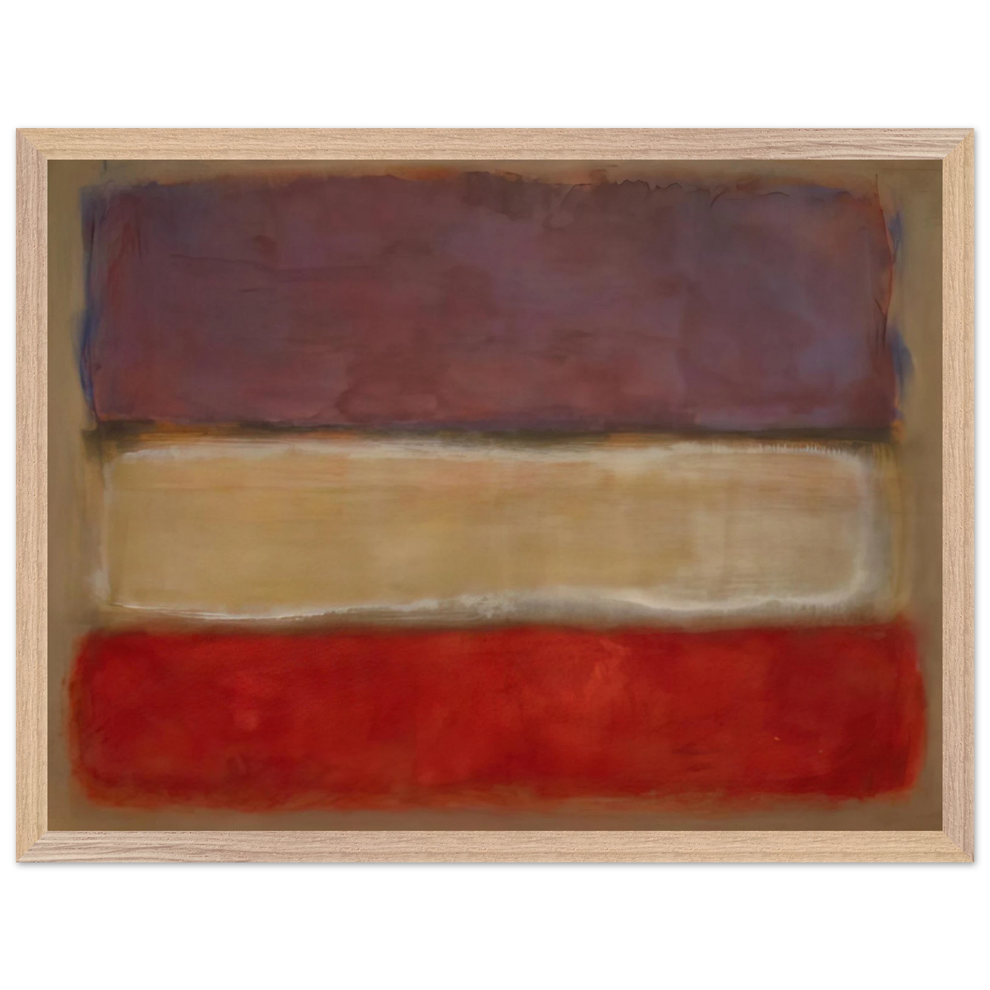 Mark Rothko - Untitled Purple, White, and Red - 1953 Wall Art - 60x80 cm / 24x32 inches - Premium Wooden Framed Poster With Fine Art Paper-canvas - White frame