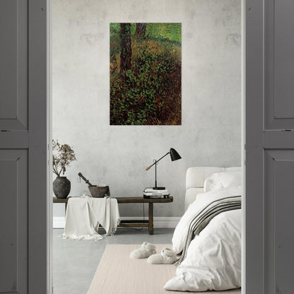 Undergrowth - Vincent van Gogh Brushed Aluminum Print - 70x100 cm / 28x40 inches | Vincent van Gogh Aluminum Print | Vincent van Gogh Prints