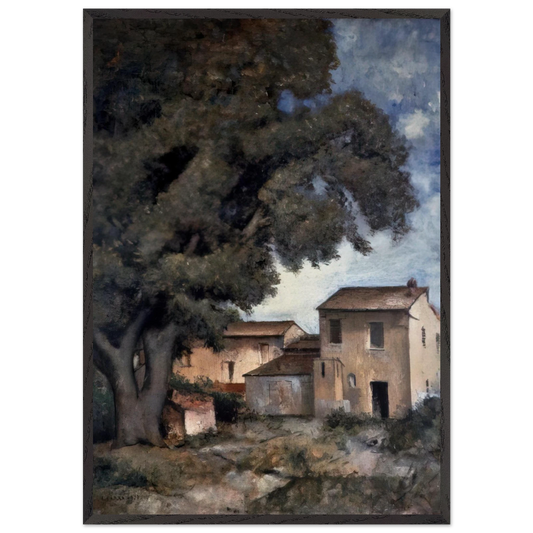 MERIGGIO 1927 - Carlo Carra 70x100 cm / 28x40 inches Framed Art Print – Black Wooden Frame