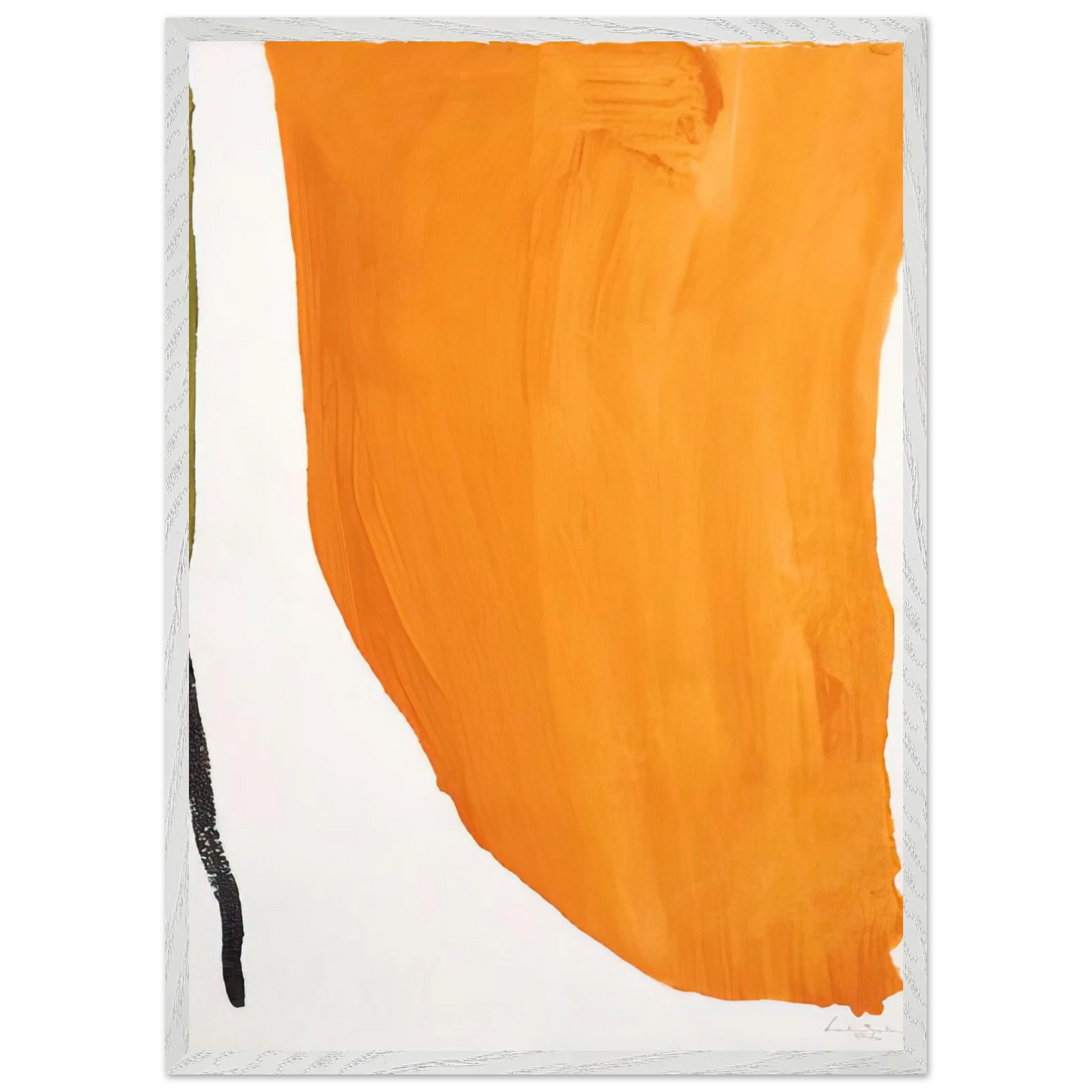 Helen Frankenthaler - Orange Downpour - 1970 Wall art - 30x45 cm / 12x18 inches - Premium Wooden Framed Poster With Fine Art Paper-canvas - White frame