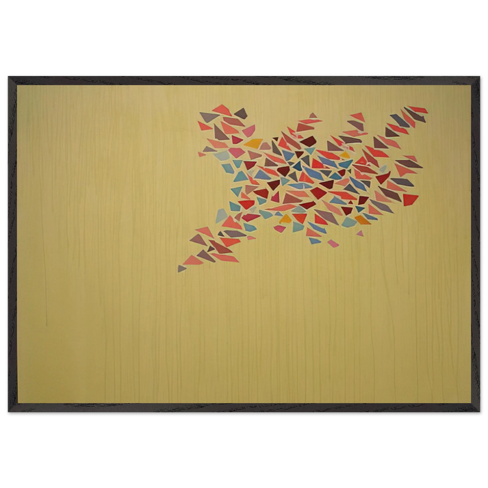 Colors on Pale Yellow - 1975 - Robert Goodnough 70x100 cm / 28x40 inches Framed Art Print – Black Wooden Frame