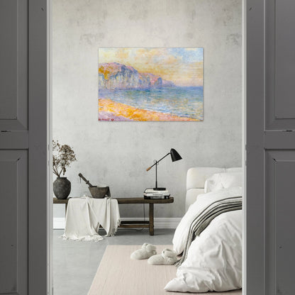 Cliffs at Pourville, Morning - claude monet Brushed Aluminum Print - 70x100 cm / 28x40 inches | claude monet Aluminum Print | claude monet Prints