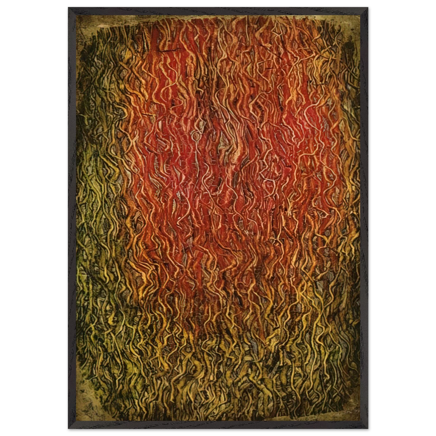 Untitled - Surrealism Tachisme - Simon Hantai 70x100 cm / 28x40 inches Framed Art Print – Black Wooden Frame